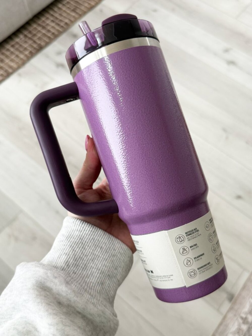 30 oz. "Lilac Hammertone" Stanley Tumbler Stainless Steel - Picture 3 of 3